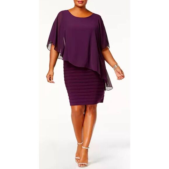 Betsy & Adam Plus Size Chiffon Sheath Dress Size 22W NEW - Picture 1 of 5